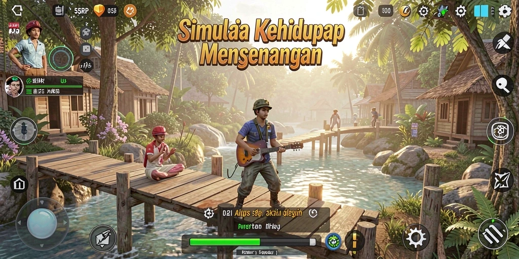 Screenshot utama 55RP menunjukkan gameplay interaktif yang mendalam.
