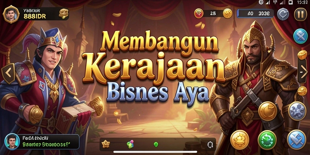 Screenshot 888IDR yang menunjukkan gameplay menarik dalam membangun bisnis.