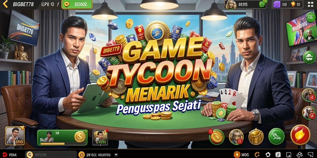 Tampilan gameplay <strong>BIGBET78</strong> yang menarik dengan berbagai elemen manajemen bisnis.