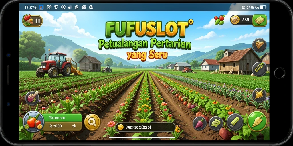 Screenshot FUFUSLOT menampilkan gameplay bertani yang seru dan interaktif.
