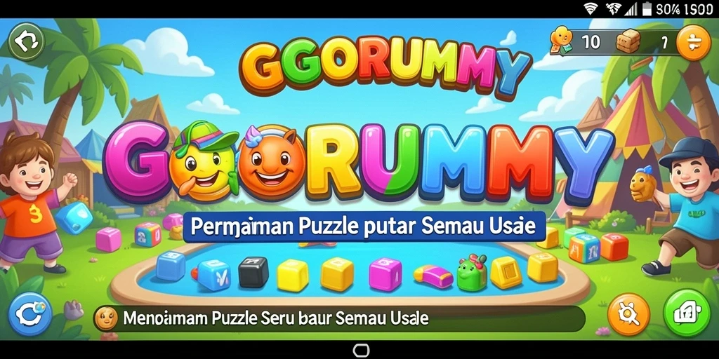 Tangkapan layar dari gameplay GOGORUMMY yang menampilkan tantangan puzzle.