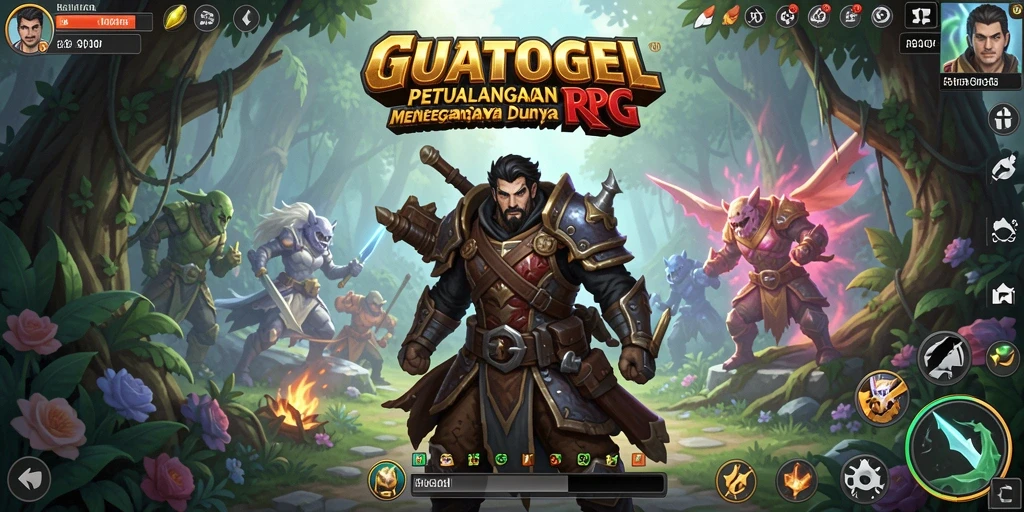Tampilan gameplay GUATOGEL yang penuh aksi dan strategi RPG.