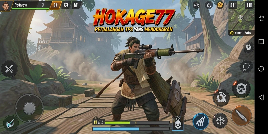 Tampilan aksi seru dalam HOKAGE77 dengan karakter yang dinamis.