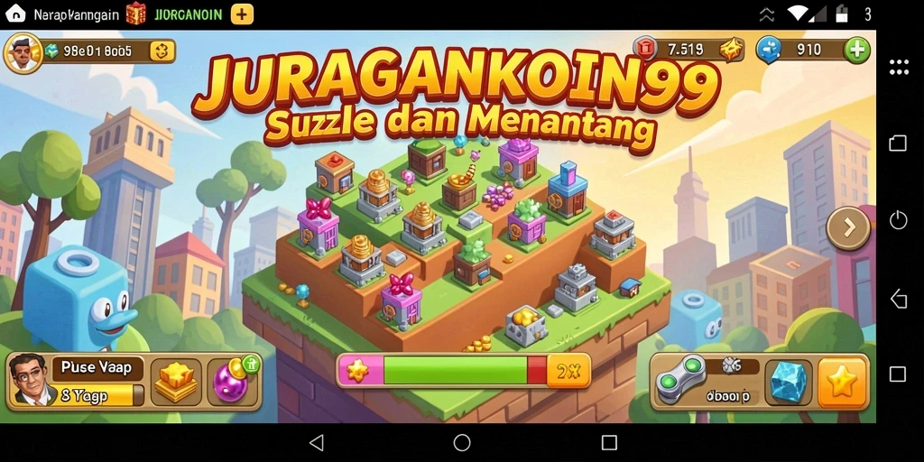 Screenshot gameplay JURAGANKOIN99 menampilkan teka-teki yang menarik.