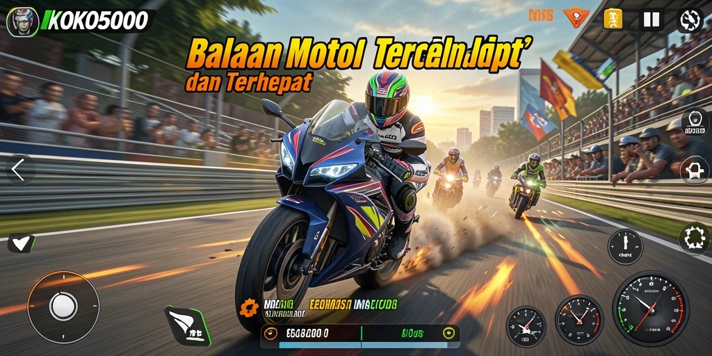 Tampilan menegangkan dari balapan motor di KOKO5000.