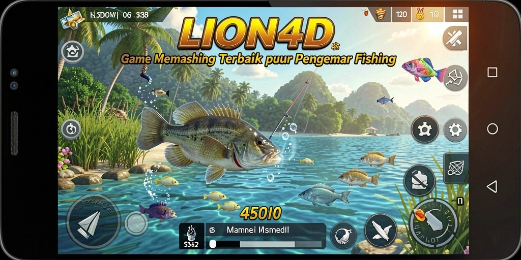 Tangkapan ikan yang spektakuler di LION4D selama gameplay.