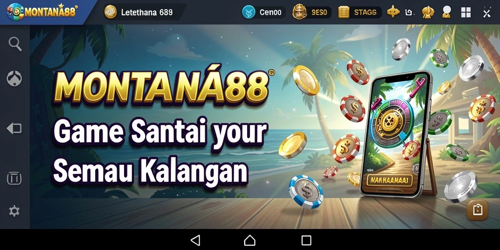 Tampilan gameplay <strong>MONTANA88</strong> yang cerah dan menyenangkan.