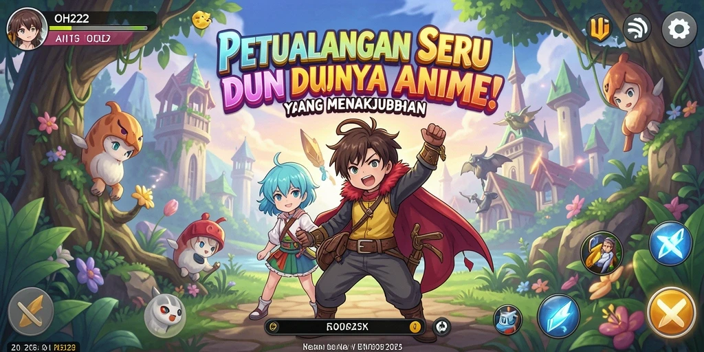 Screenshot utama OH222 menampilkan karakter anime yang sedang bertarung.