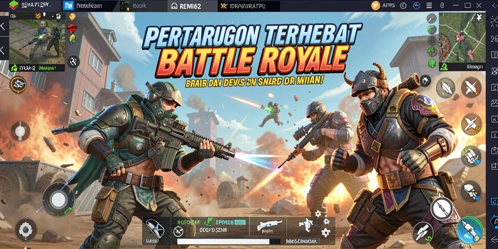Tampilan menarik gameplay Battle Royale dari REMI62 yang mendebarkan.