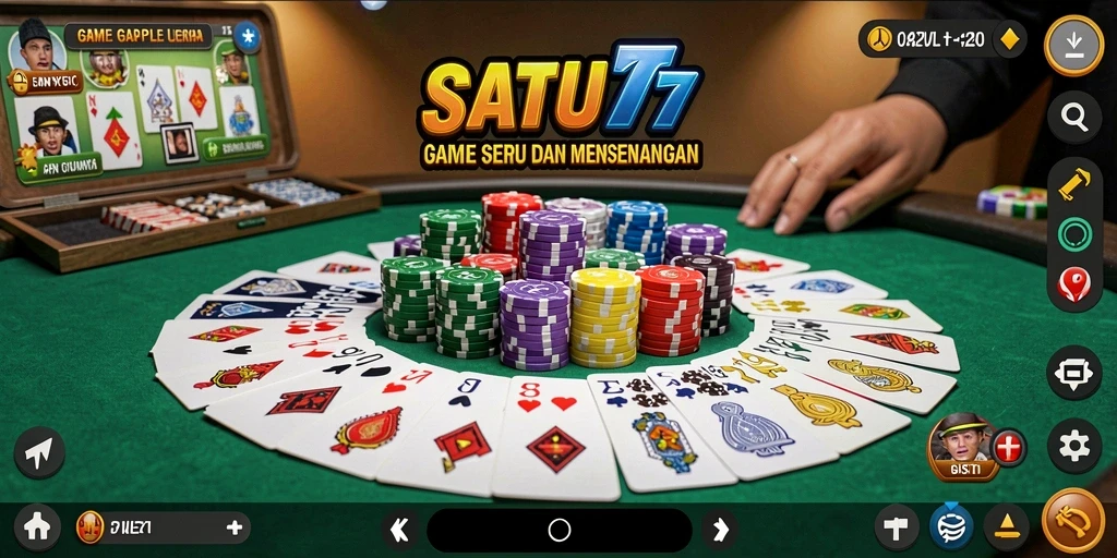 Tampilan menarik saat bermain Gaple di SATU77.