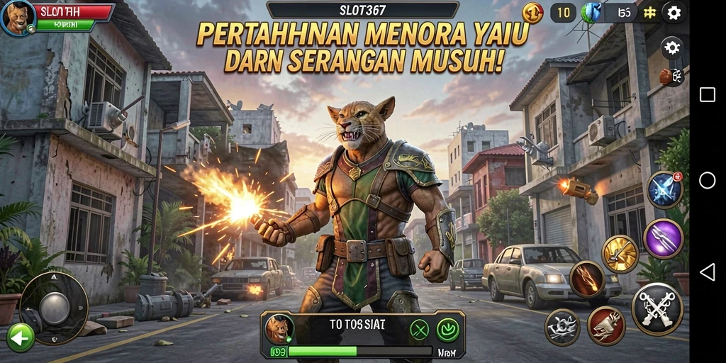 Screenshot menampilkan gameplay menegangkan di SLOT367 dengan pertahanan menara yang kuat.