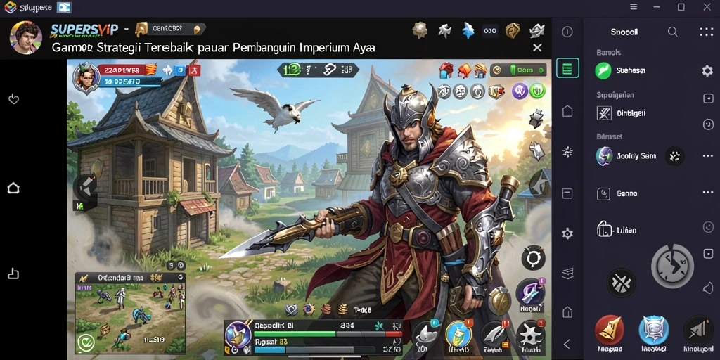Tampilan gameplay seru dalam SUPERSVIP yang menampilkan strategi pembangunan imperium.