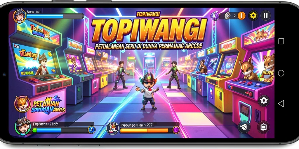 Tampilan menarik dari gameplay seru TOPIWANGI di dunia Arcade.