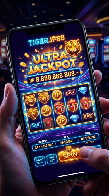 Screenshot fitur unggulan dari aplikasi tigerjp88 yang menampilkan berbagai kategori.